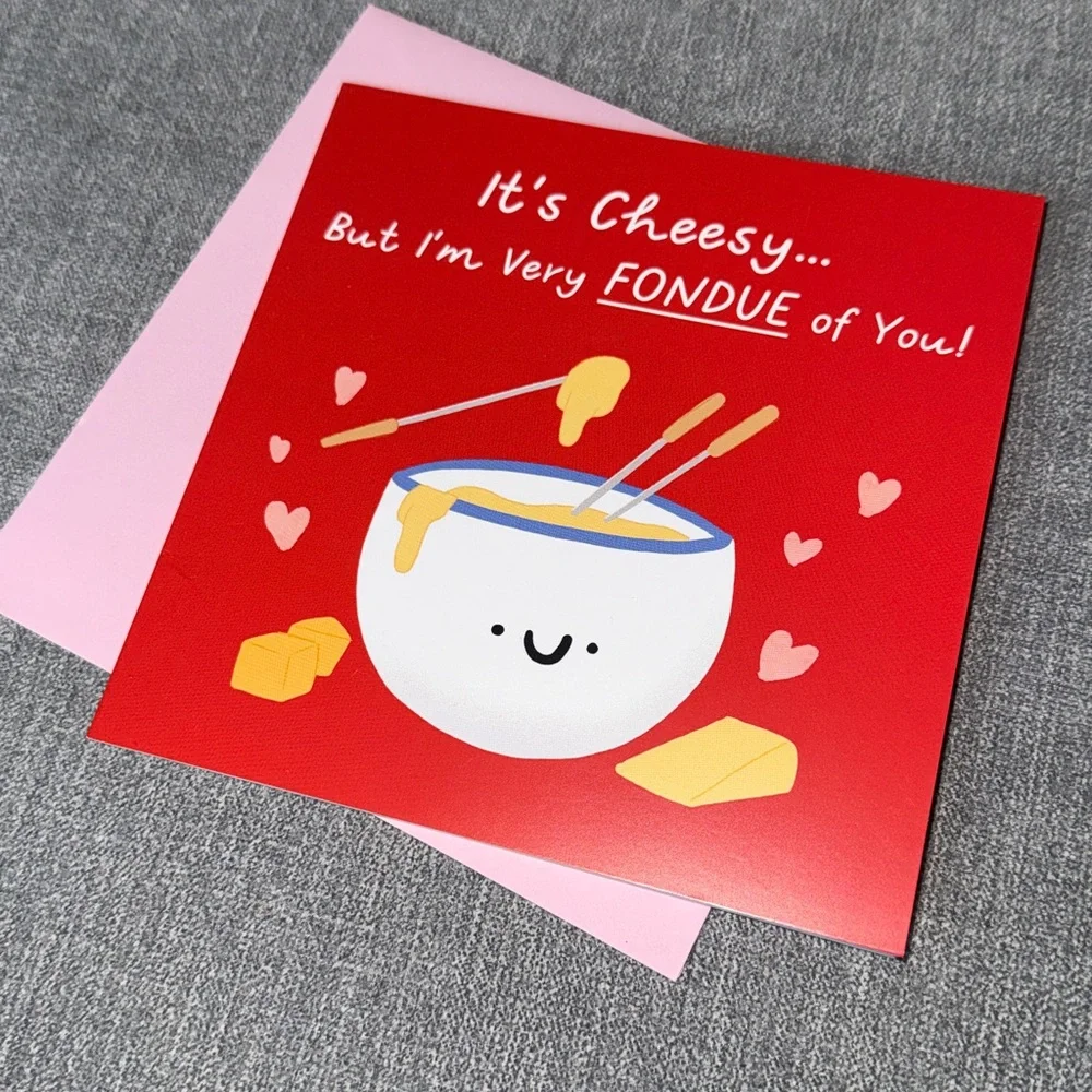 Valentines Day Cute Fondue Card